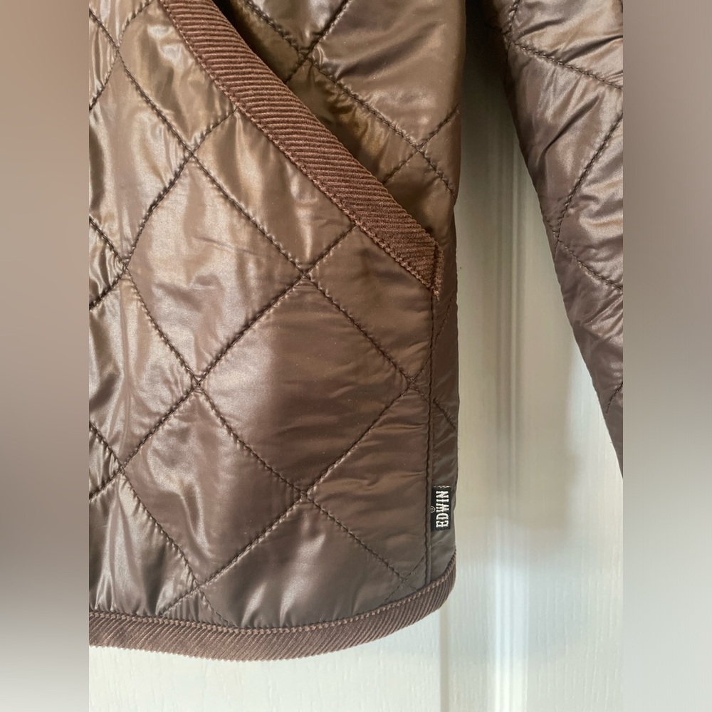 Top Japanese denim brand Edwin Men's Quilted Brown Puffer Jacket - Picture 7 of 11